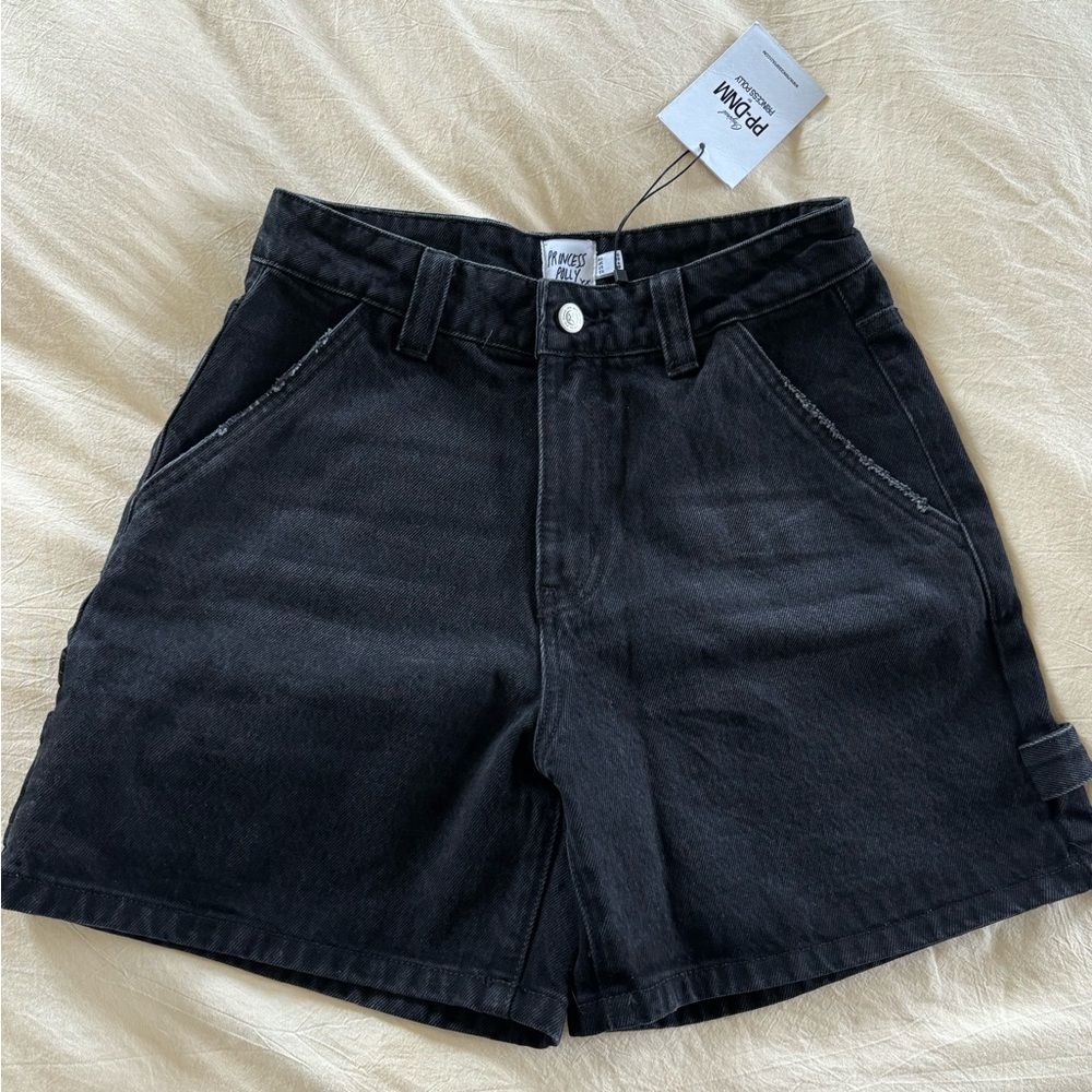Princess Polly Black Jean Shorts High-Waisted Denim